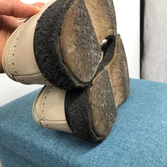 Adieu Paris Beige Black Brogue Casual Dress Shoes Size 10-10.5 - Picture 9 of 16